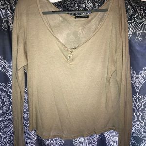 Brandy Melville tan oversized top